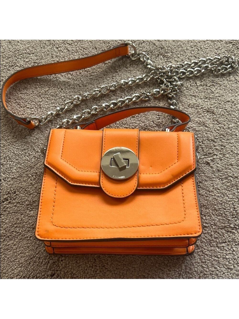 Steve Madden Orange Leather Banita Crossbody Bag